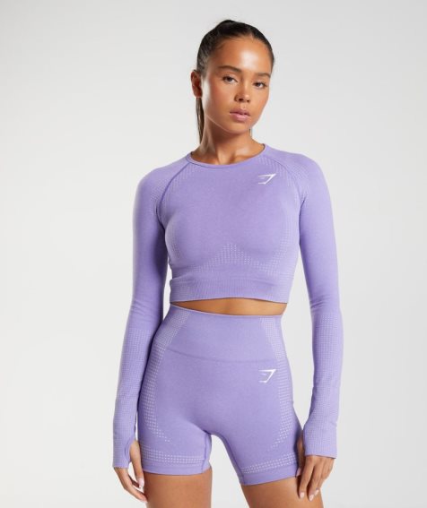 Przycięte Topy Gymshark Vital Seamless 2.0 Damskie Fioletowe | PL 925NZC